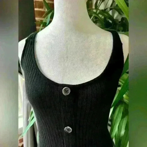 BP Women’s Front Button Black Midi Dress-Size Medium - Picture 4 of 7